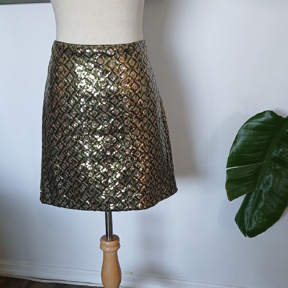Banana Republic Sequin A-Line Mini Skirt
